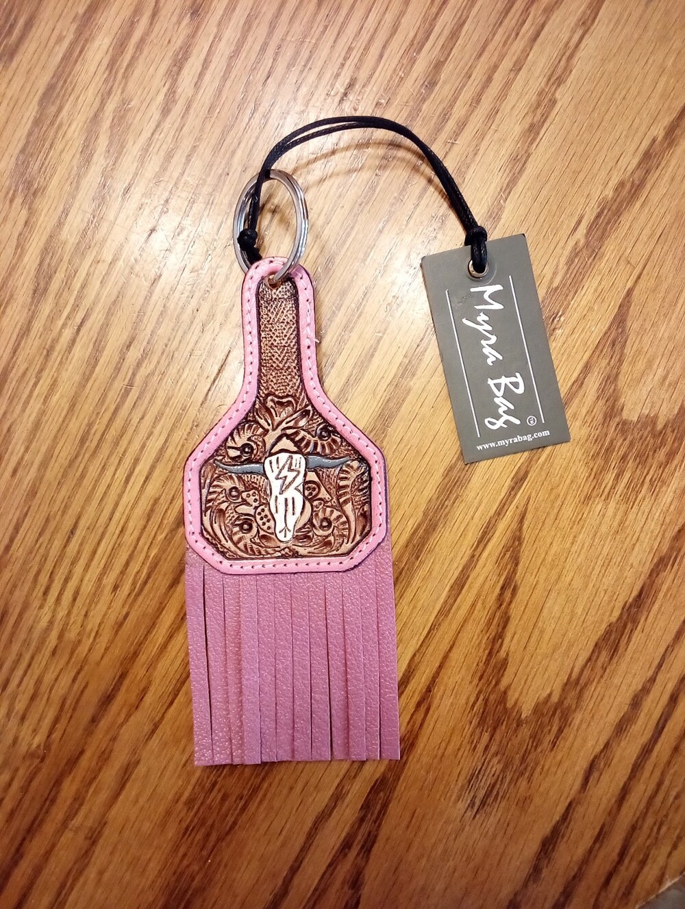 Myra Bag Co Tooled Leather Keyring/Fob